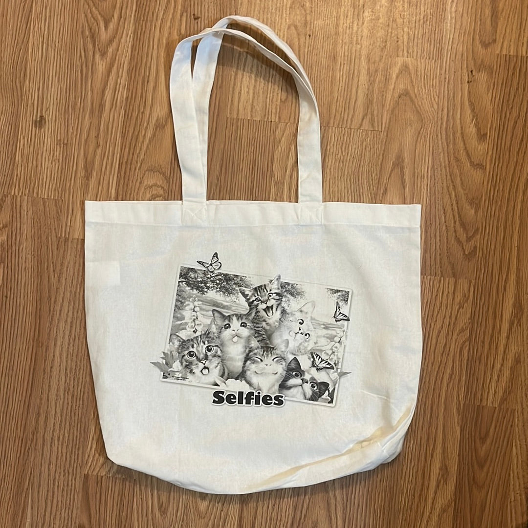 Cat Selfie UV Color Change Tote Bag