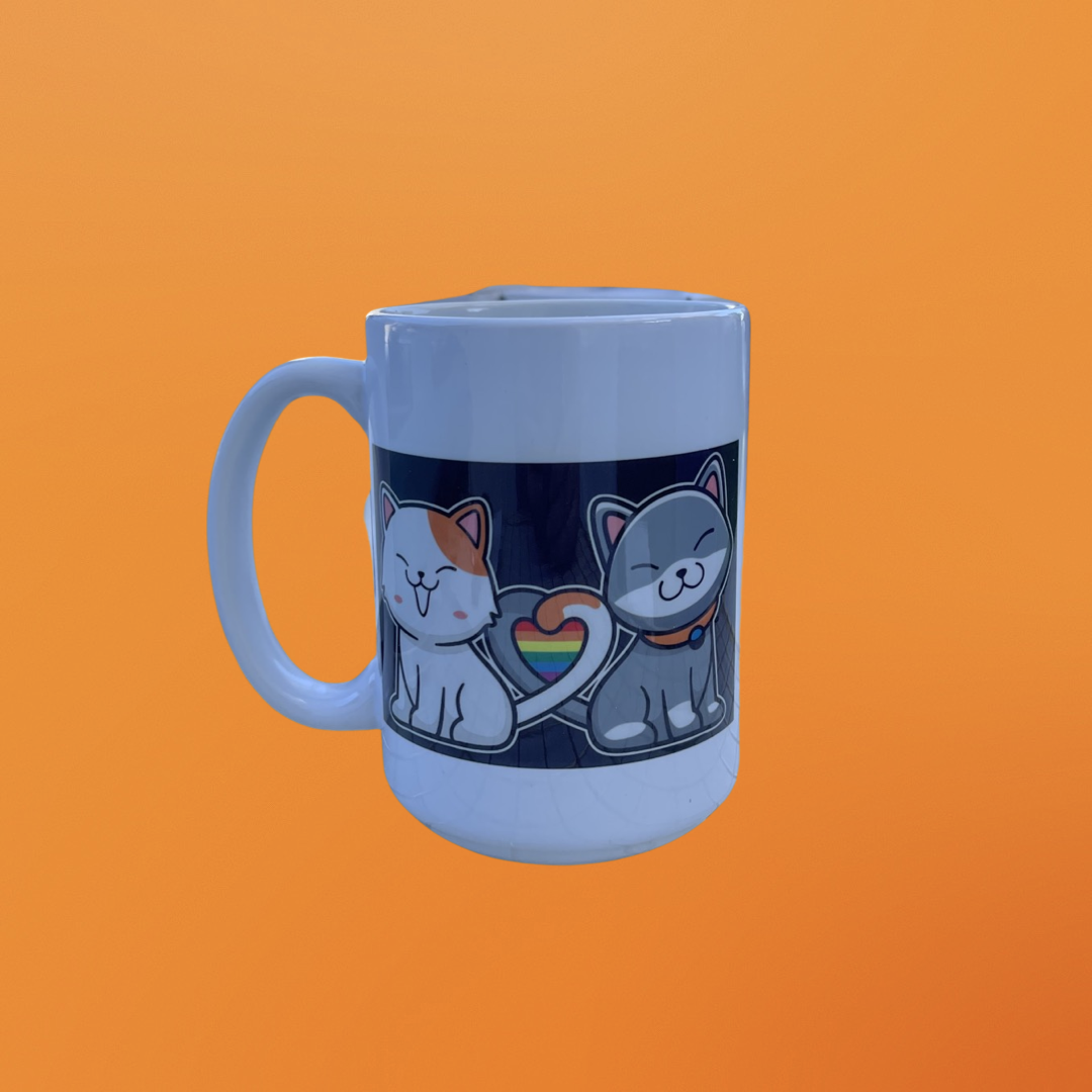 15 oz Kitty Heart 🌈 Pride Flag