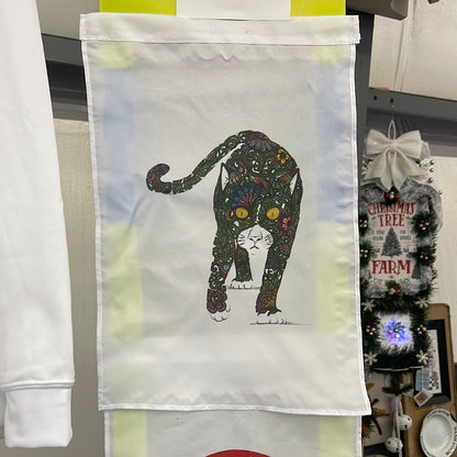 Floral Cat 18" Garden flag