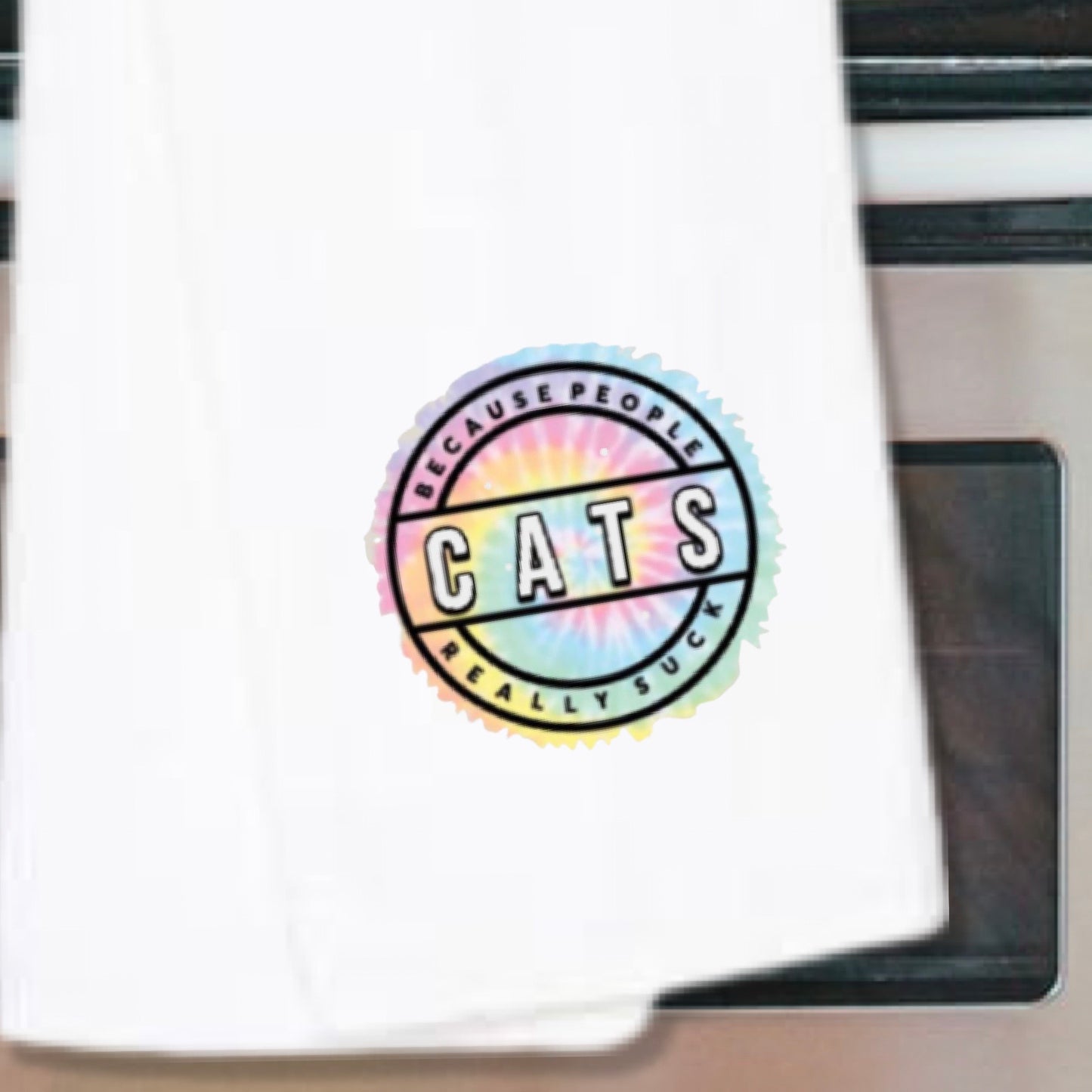 Cats Because People Suck Kitchen Dish Towel