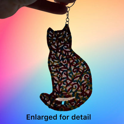 5” Rainbow Freestanding Lace Embroidered Keychain