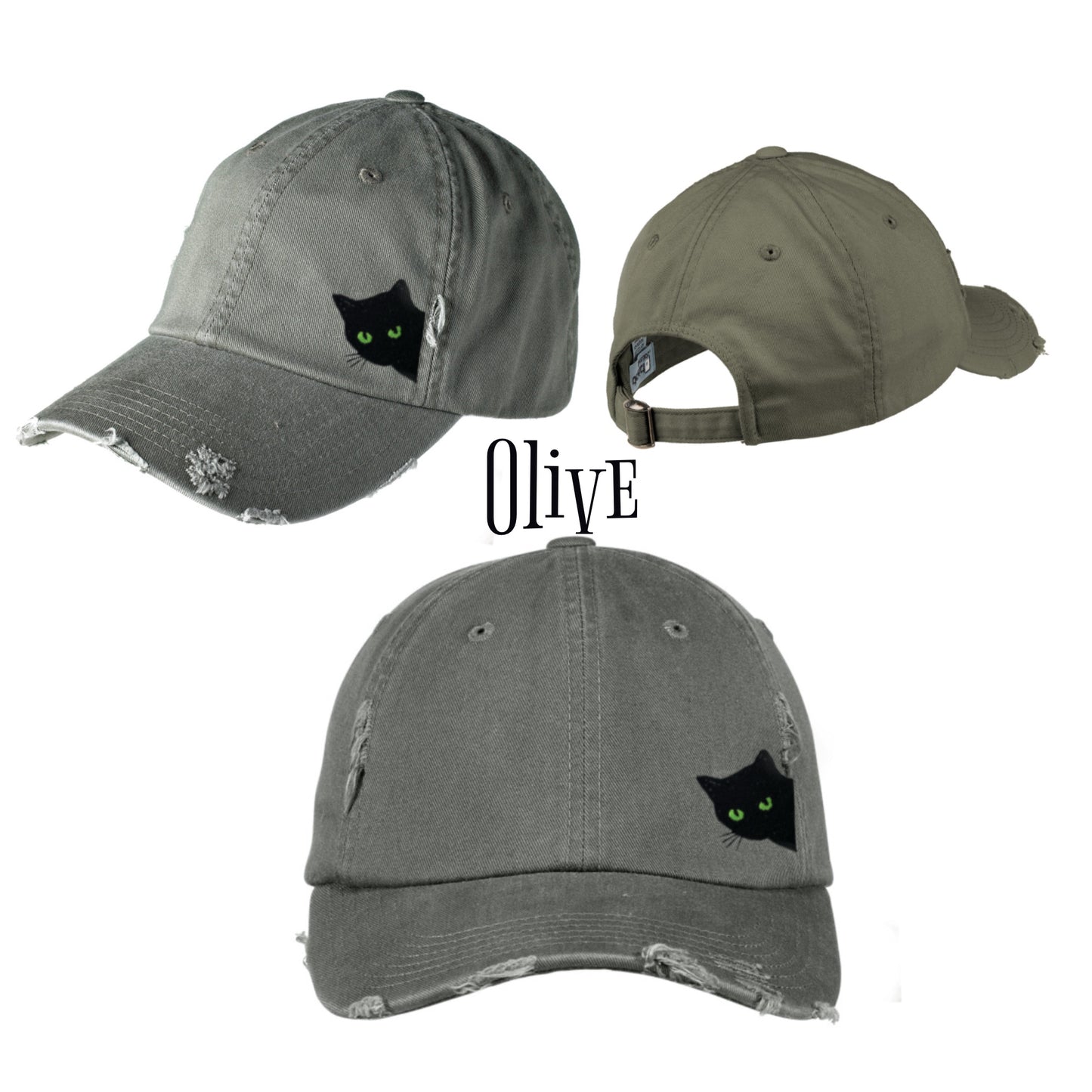 Creeper Cat Distressed Cap