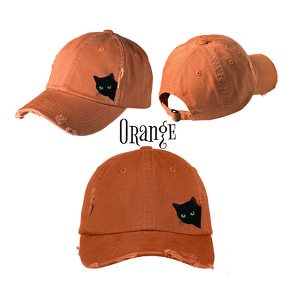 Creeper Cat Distressed Cap