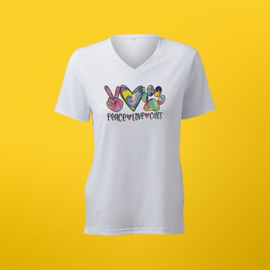 Ladies V Neck Peace ❤️ Cats