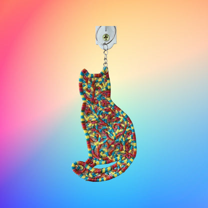 5” Rainbow Freestanding Lace Embroidered Keychain