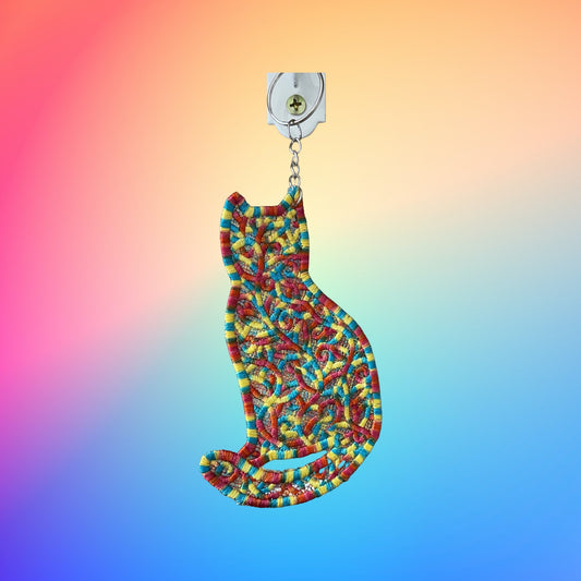 5” Rainbow Freestanding Lace Embroidered Keychain