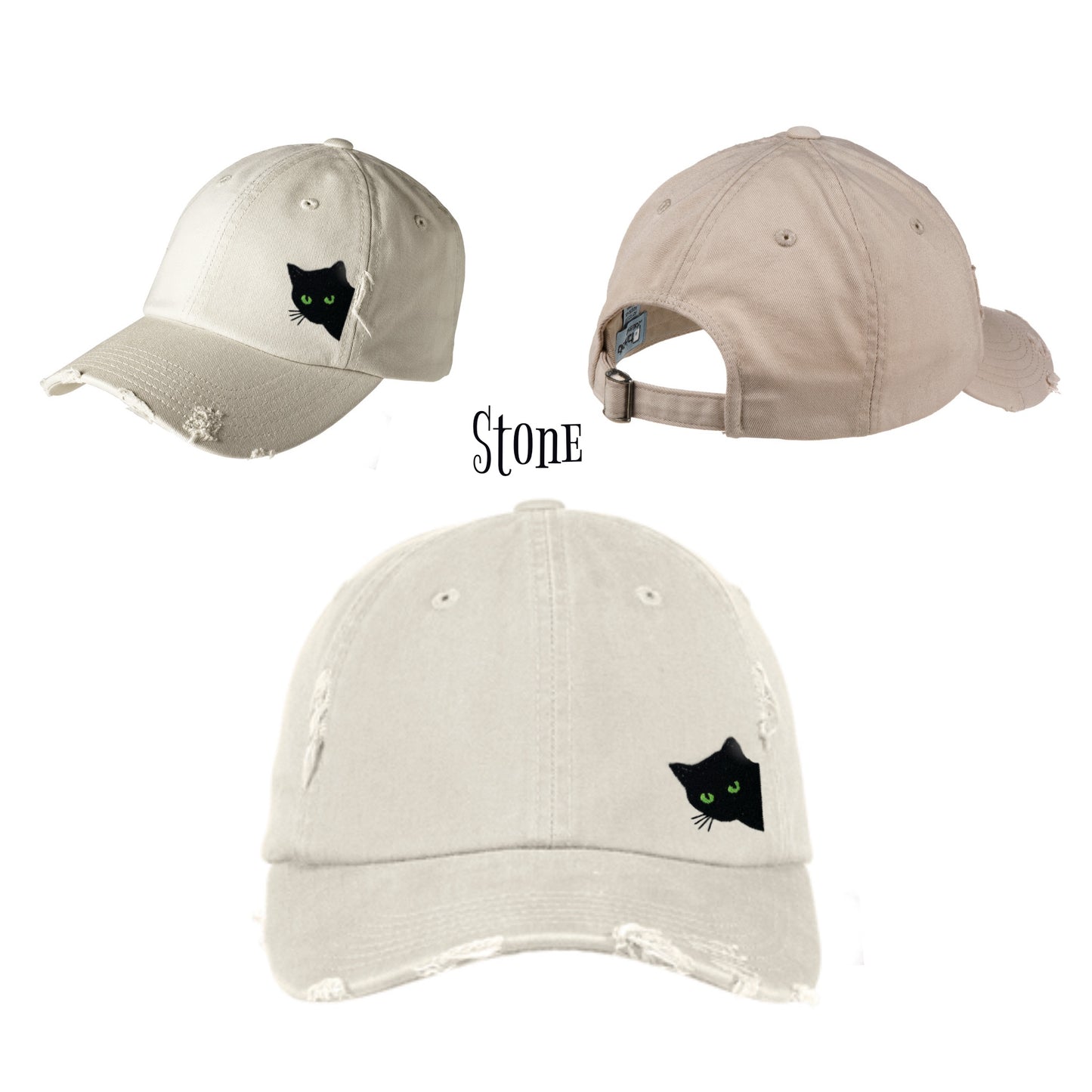 Creeper Cat Distressed Cap