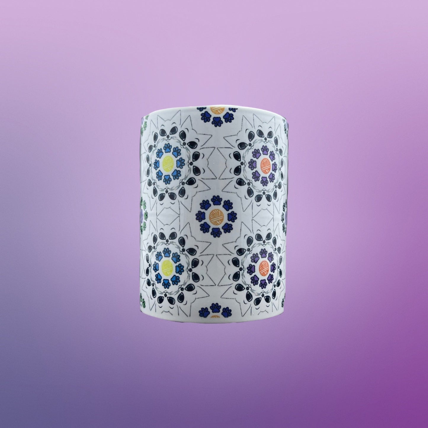 15oz Ceramic Colorful Cat Pattern Mug