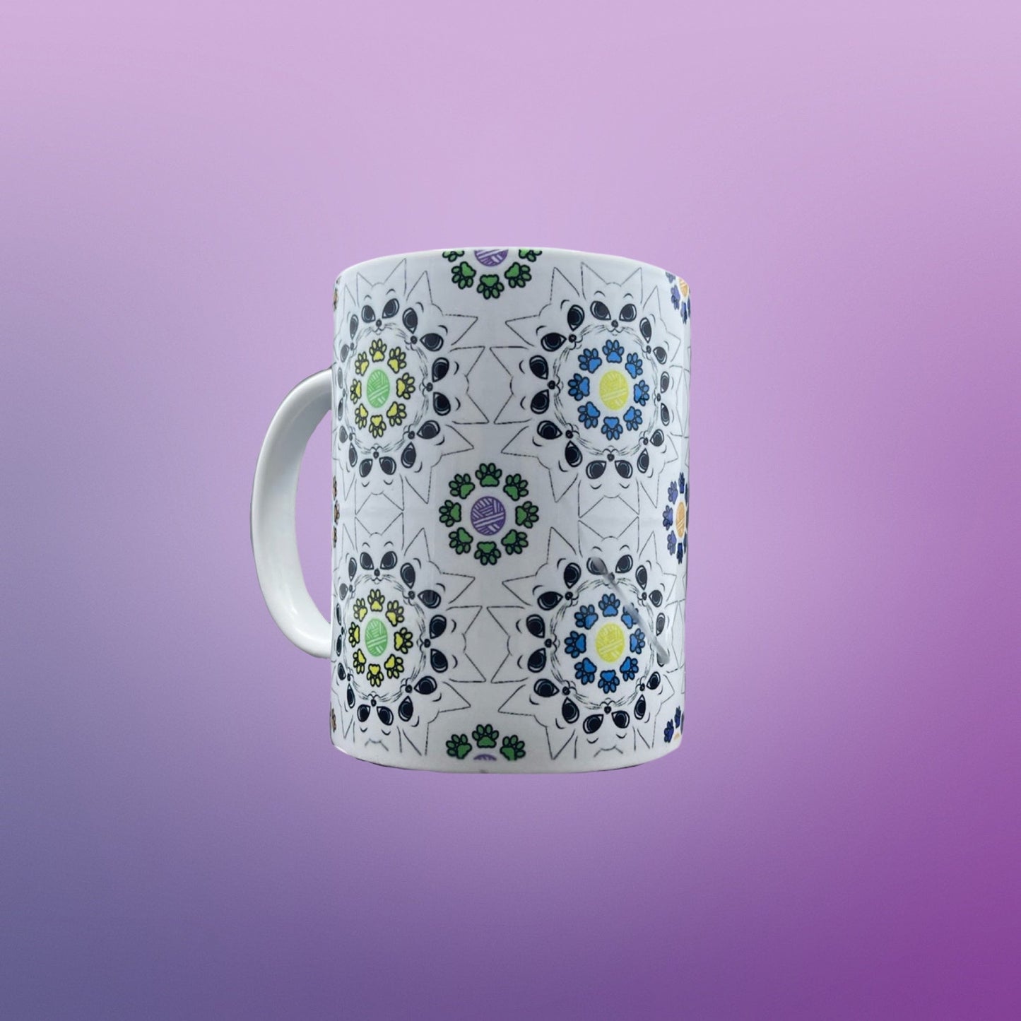 15oz Ceramic Colorful Cat Pattern Mug