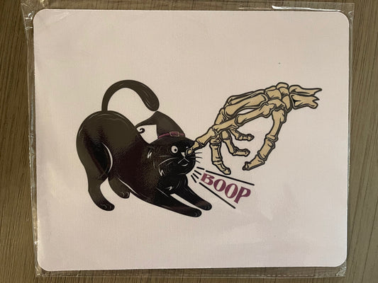 Death Boops Black Cat Mouse Pad