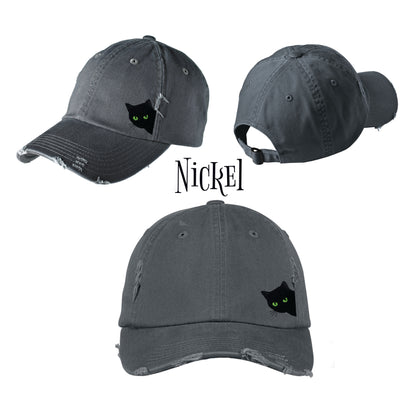 Creeper Cat Distressed Cap